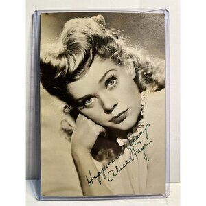 January 14, 1946 Alice Faye Signed 6 1/2” X 4 1/2” Vintage B&w Photograph Auto